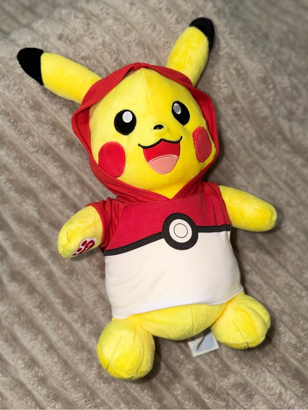 Build-A-Bear Pokémon Pikachu Plush Poké Ball Hoodie Stuffed Animal BABW